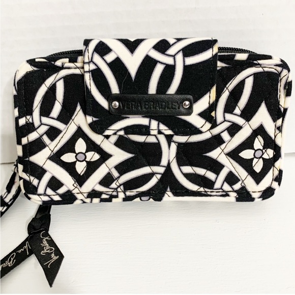 Vera Bradley Concerto Pattern Wristlet Zip Around Wallet Clutch Grab and Go ⬛️⬜️ - Picture 12 of 12